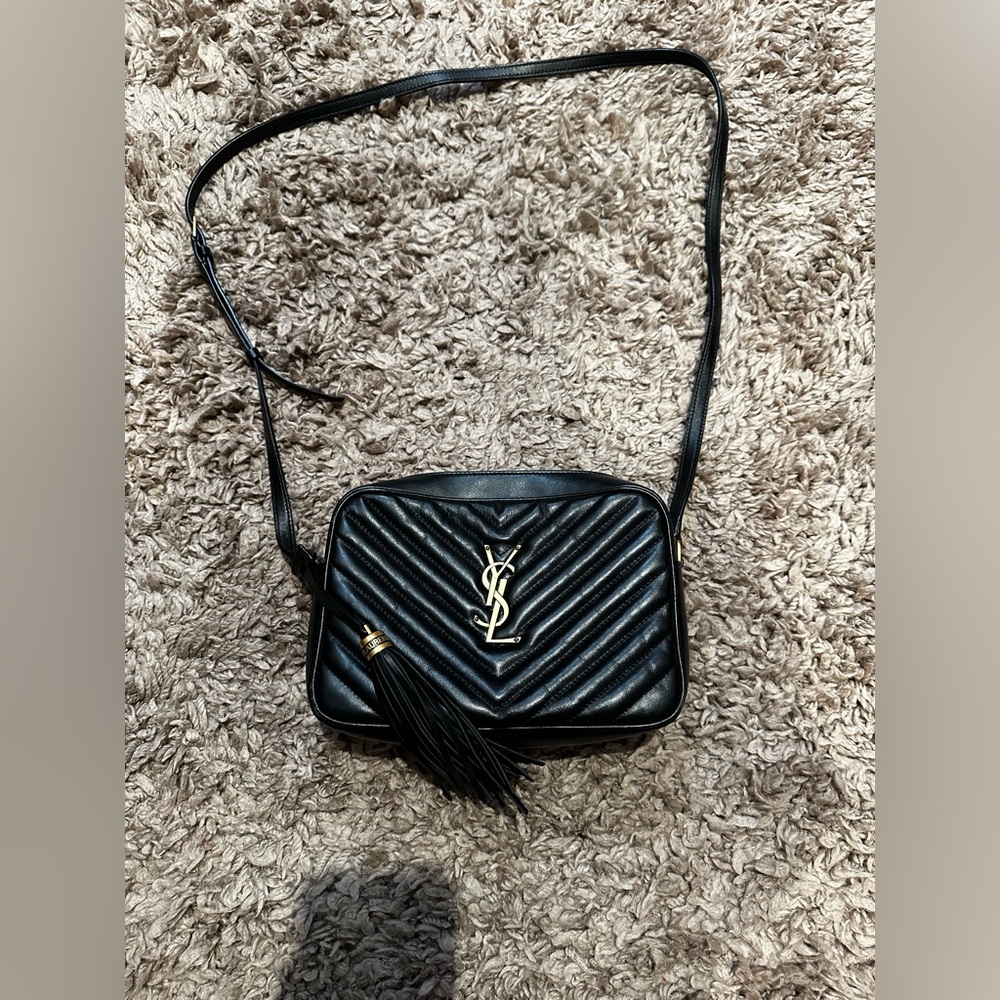 Authentic YSL Lou Camera Black Leather Crossbody Bag